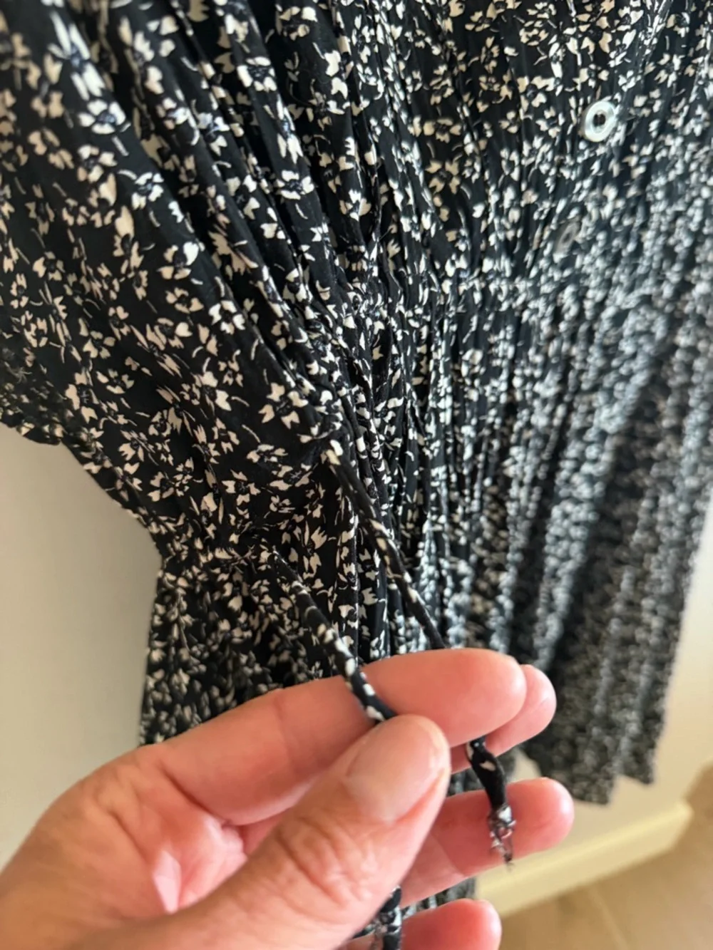 Free People Black and White Floral Tunic/cover-up/mini dress - Picture 7 of 15